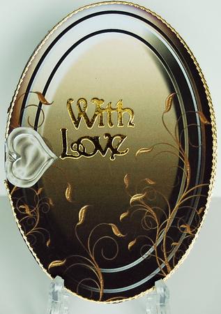 Kitten Love Fancy Gold Locket Card Front by Debra Macey
