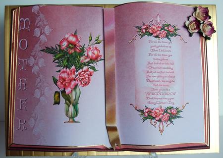 Mothers Day Floral Booksheet with Verse and Decoupage by Debra Macey