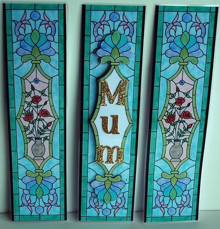 Stained Glass Border 2 Card Front by Debra Macey