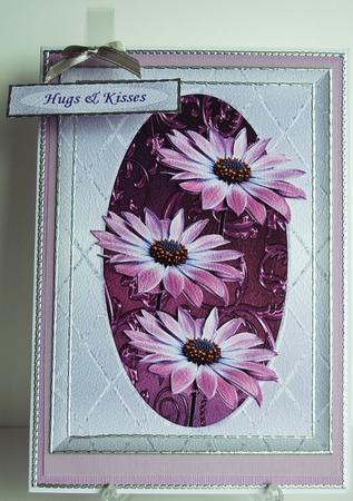 Purple Osteo Daisies Pyramage in Diamond Frame by Debra Macey
