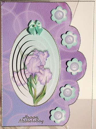 Iris Scalloped Edge Card with Pyramage by Debra Macey