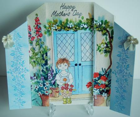 Flowers for You Theatre Fold Card by Debra Macey