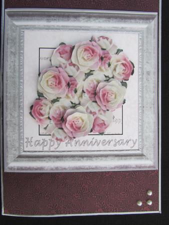 Framed Pink and White Roses by Debra Jenkinson