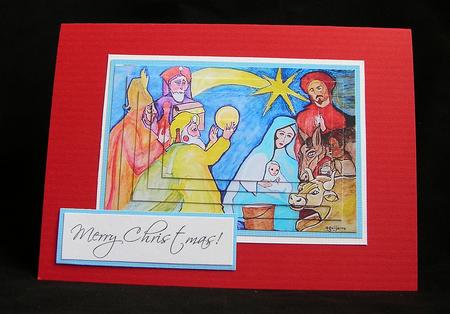 Colourful Nativity Scene by Debra Laraway