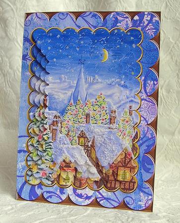 Christmas Candy Rooftops Scallop Edge Pyramid Toppers by Debra Laraway