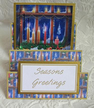 Christmas Candles Window Scene Stair Stepper Kit by Debra Laraway