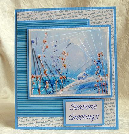 Festive Xmas Text & Stripes in Frost Colours by Debra Laraway