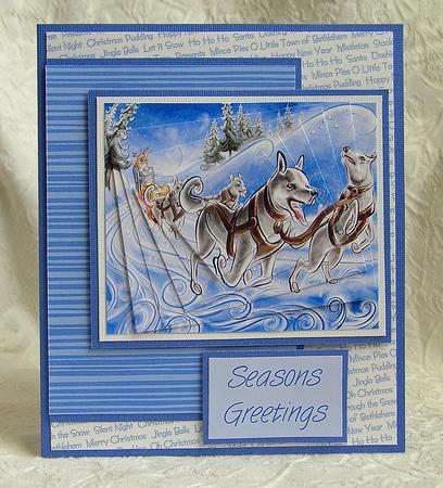 Festive Xmas Text & Stripes in Icicle Colours by Debra Laraway