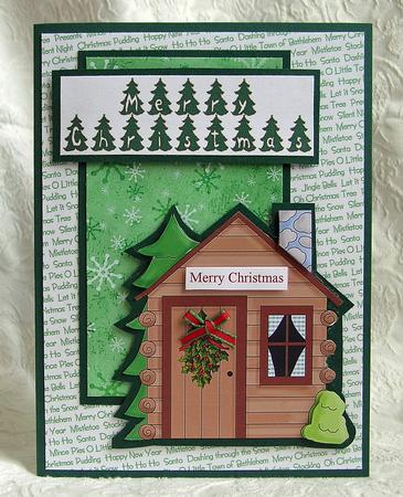 Christmas Cabin in the Woods Topper by Debra Laraway