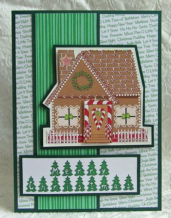 Festive Xmas Text & Stripes in Holly Colours by Debra Laraway