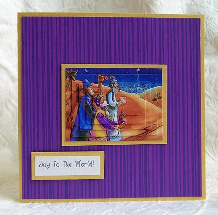 Festive Xmas Text & Stripes in Royal Colours by Debra Laraway