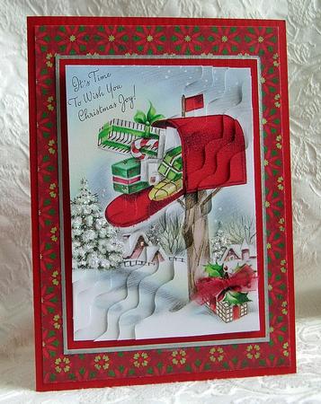 Christmas Postbox Wavy Corner Side Stacker by Debra Laraway