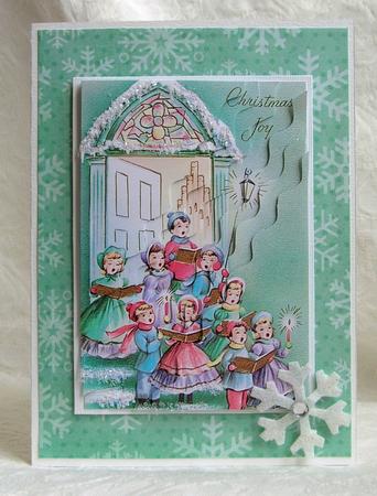 Carol Singers Retro Corner Wavy Side Stacker by Debra Laraway