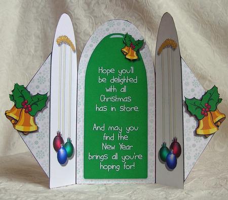 Christmas Bells Accordian Fold Card (acc 4) by Debra Laraway