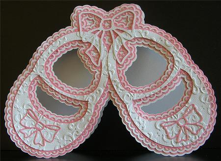 Baby Shoe Scalloped Layered Card by Debra Laraway