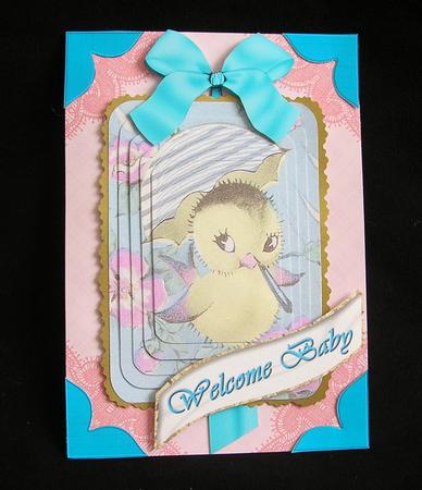 Little Chick A4 Decoupage Card Front Kit by Debra Laraway