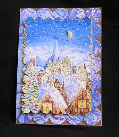 Christmas Candy Rooftops Scallop Edge Card by Debra Laraway