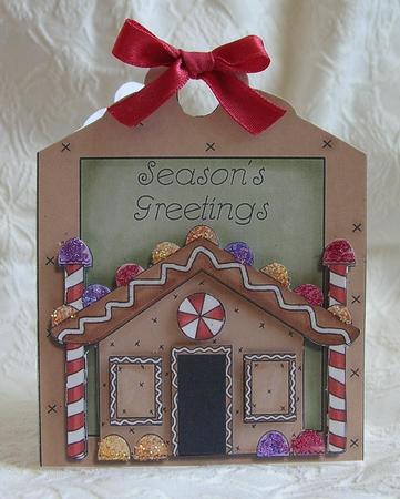 Christmas Gingerbread House Tag Card by Debra Laraway