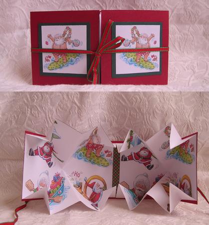 Exploding Card, Surfing Santa by Debra Laraway