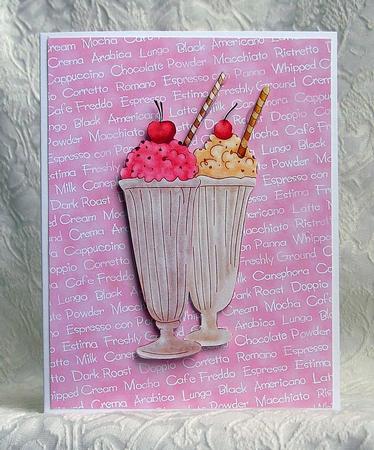 Coffee Words Backing Papers in Pretty Rose Colours by Debra Laraway