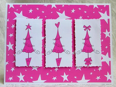 Festive Snow & Stars in Holly Colours by Debra Laraway