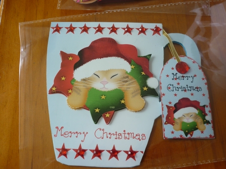 Christmas Mug Card 3 - Sleeping Kitten by Deidre Chisnall