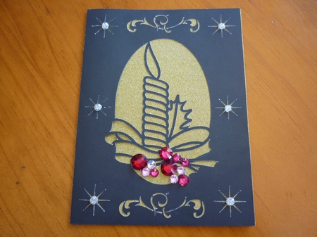 CHRISTMAS CANDLE APERTURE CARD 6 by Deidre Chisnall