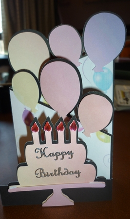 Birthday Cake Z Card and Balloon Paper by Deidre Chisnall