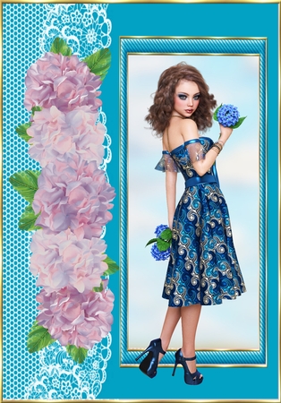Lace n Stripped A5 Frames-Cool by Deloraine Neubauer