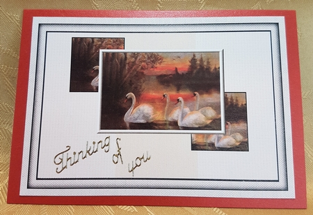 A4 Sunset Swans by Deloraine Neubauer