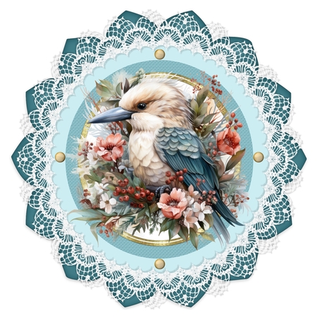 Lace n Pearl Round Frames-Winter Wonderland by Deloraine Neubauer