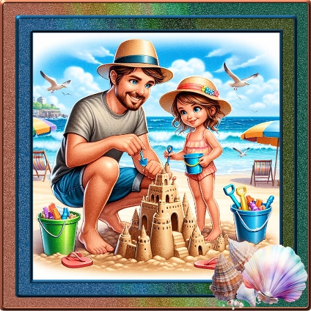 Father and Daughter Sandcastle by Deloraine Neubauer