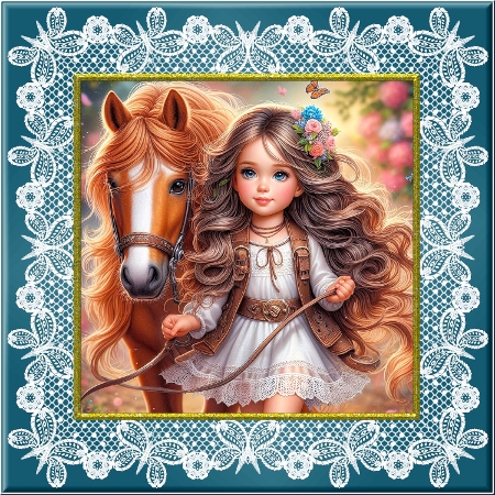 Little Cowboy Girl with Horse - Illustrations for Cards by Deloraine Neubauer