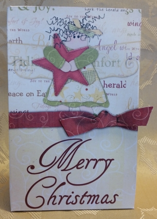 Merry Christmas Angel Pinch Bag Cream by Deloraine Neubauer