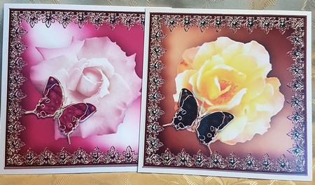 Metal Framed Roses Double Toppers by Deloraine Neubauer