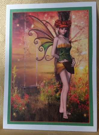 Autumn Blossom Fairy A4 Topper / Card Front by Deloraine Neubauer