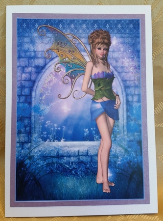 Purple Blossom Fairy A4 Topper / Card Front by Deloraine Neubauer