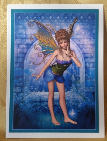 Purple Blossom Fairy A4 Topper / Card Front by Deloraine Neubauer