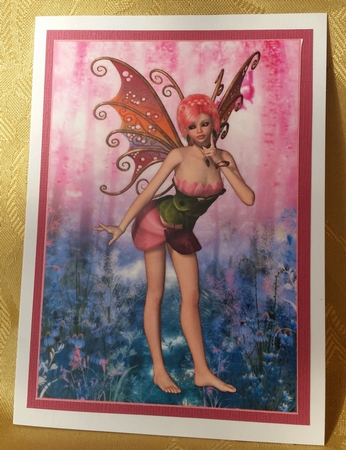 Pretty Pink Blossom Fairy A4 Topper / Card Front by Deloraine Neubauer