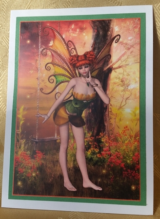 Autumn Blossom Fairy A4 Topper / Card Front by Deloraine Neubauer