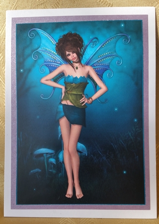 Aqua Blossom Fairy A4 Topper / Card Front by Deloraine Neubauer