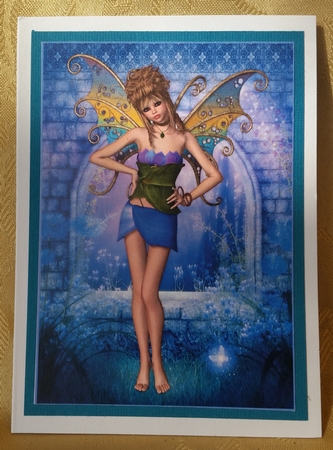 Purple Blossom Fairy A4 Topper / Card Front by Deloraine Neubauer