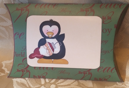Christmas Penguin & Ornament Pillow Box by Deloraine Neubauer