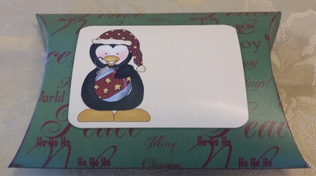 Christmas Penguin & Ornament Pillow Box by Deloraine Neubauer