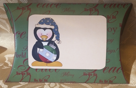 Christmas Penguin & Ornament Pillow Box by Deloraine Neubauer
