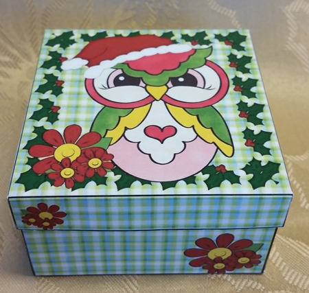 3 Inch Gift Box - Christmas Owl 3 by Deloraine Neubauer