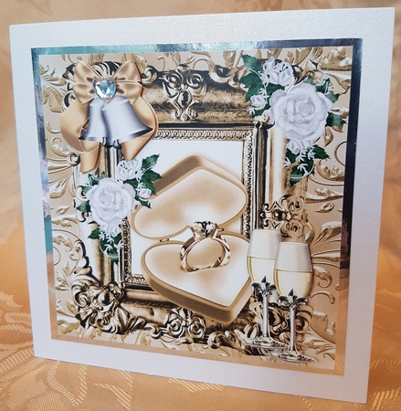 Gold Sparkler with Gold Bells and Champagne 8x8 by Deloraine Neubauer