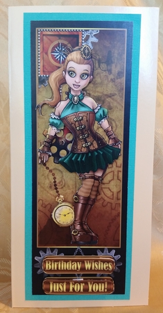 Large Dl Steempunk Cute Girl Quick Card by Deloraine Neubauer