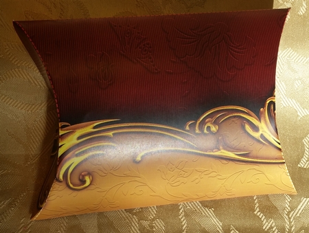 Deep Reds and Golds Pillow Box by Deloraine Neubauer