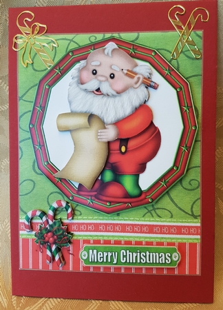 Santa with His List Quick Card by Deloraine Neubauer